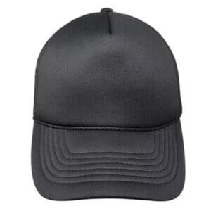 DALIX Trucker Hat Black One Size Foam Mesh Front Rope Adjustable Snapback Blank